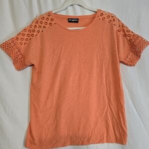 Coral Lace Sleeve Top
